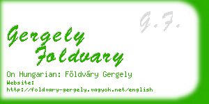 gergely foldvary business card