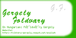 gergely foldvary business card